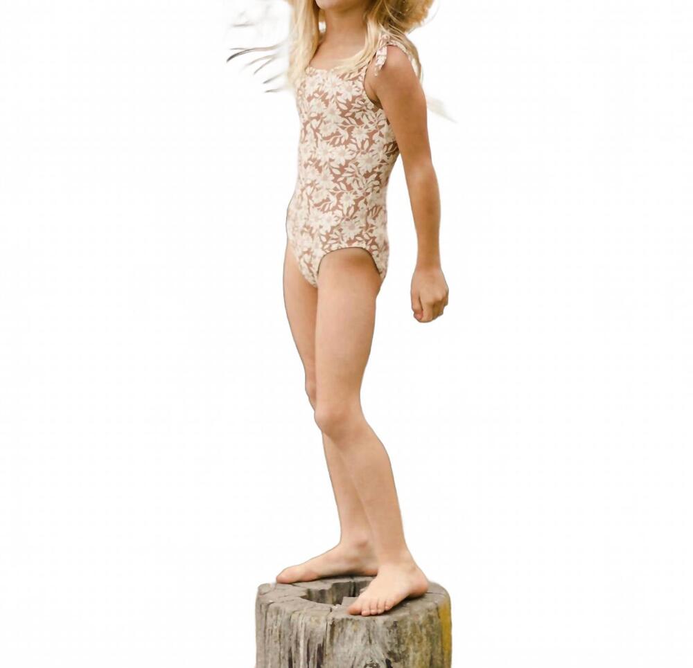 NEW RYLEE + CRU girls millie one-piece swimsuit in plumeria